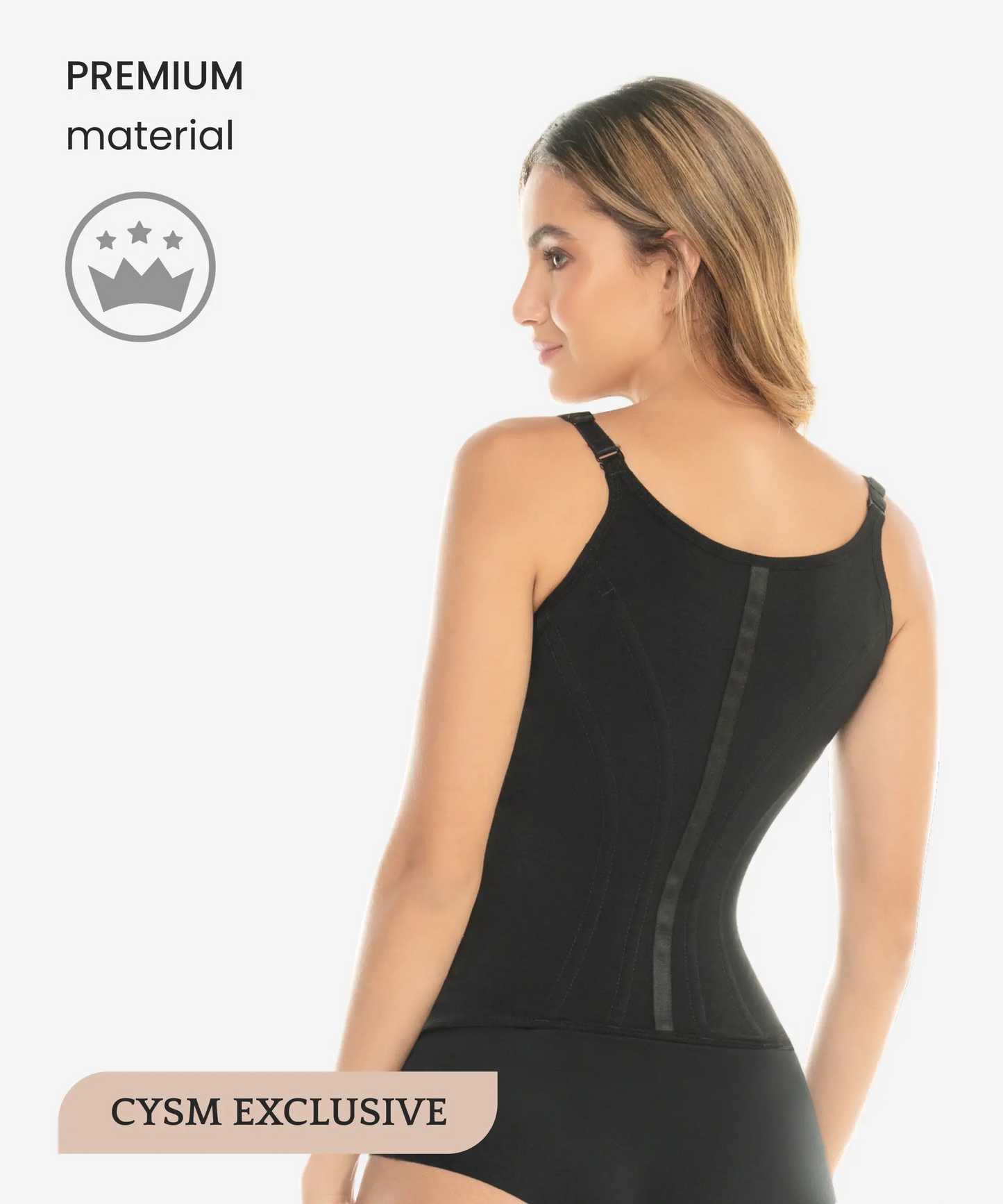 Vest with V shape & zipper - Style 1328-CYSM Shapers- .