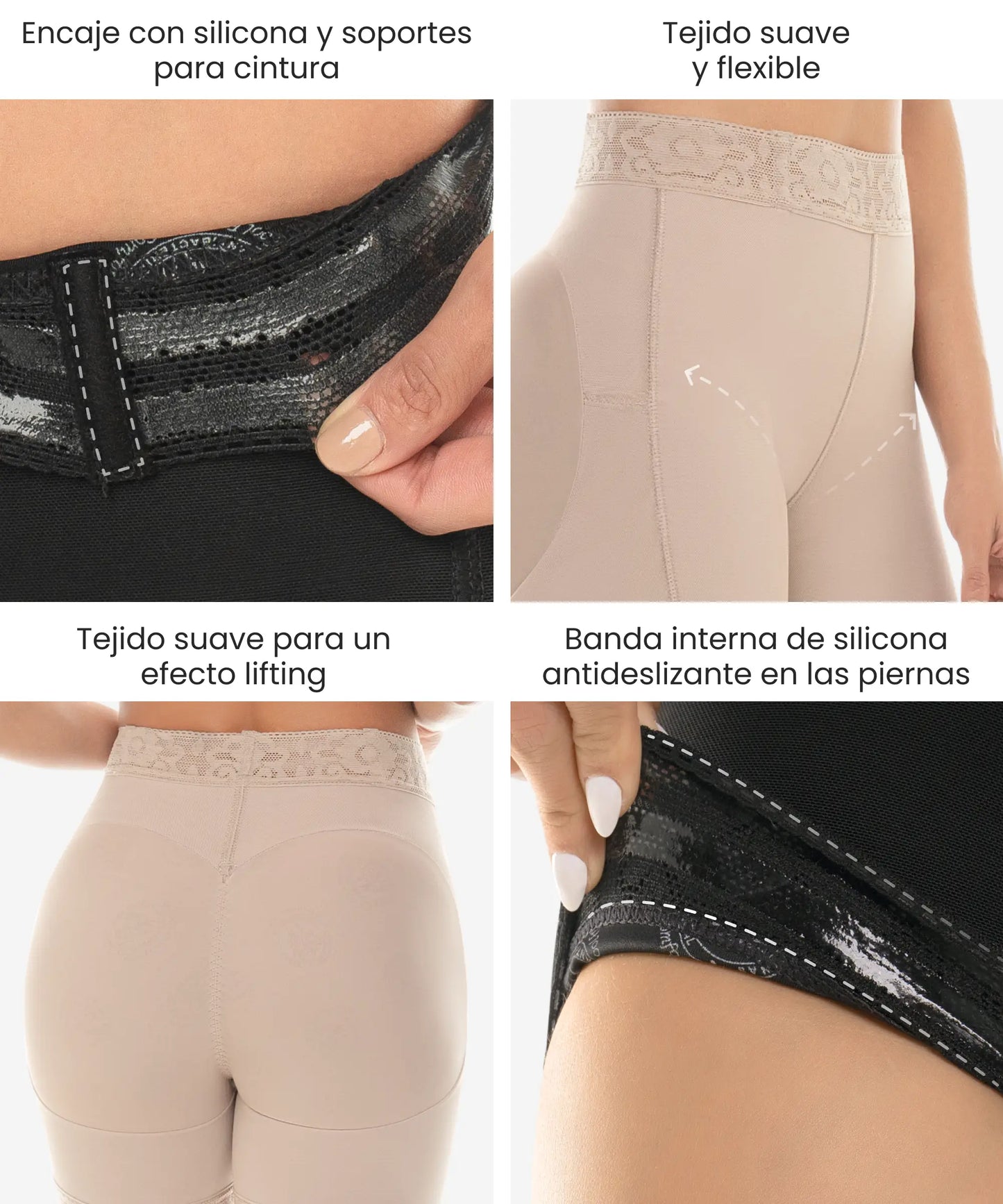 Short Moldeador de Talle Alto con Encaje - Estilo 257