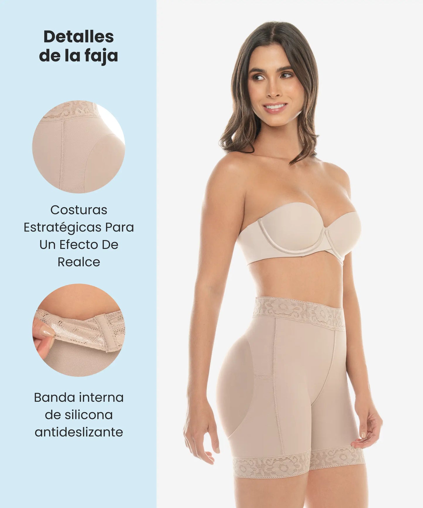 Short Moldeador de Talle Alto con Encaje - Estilo 257