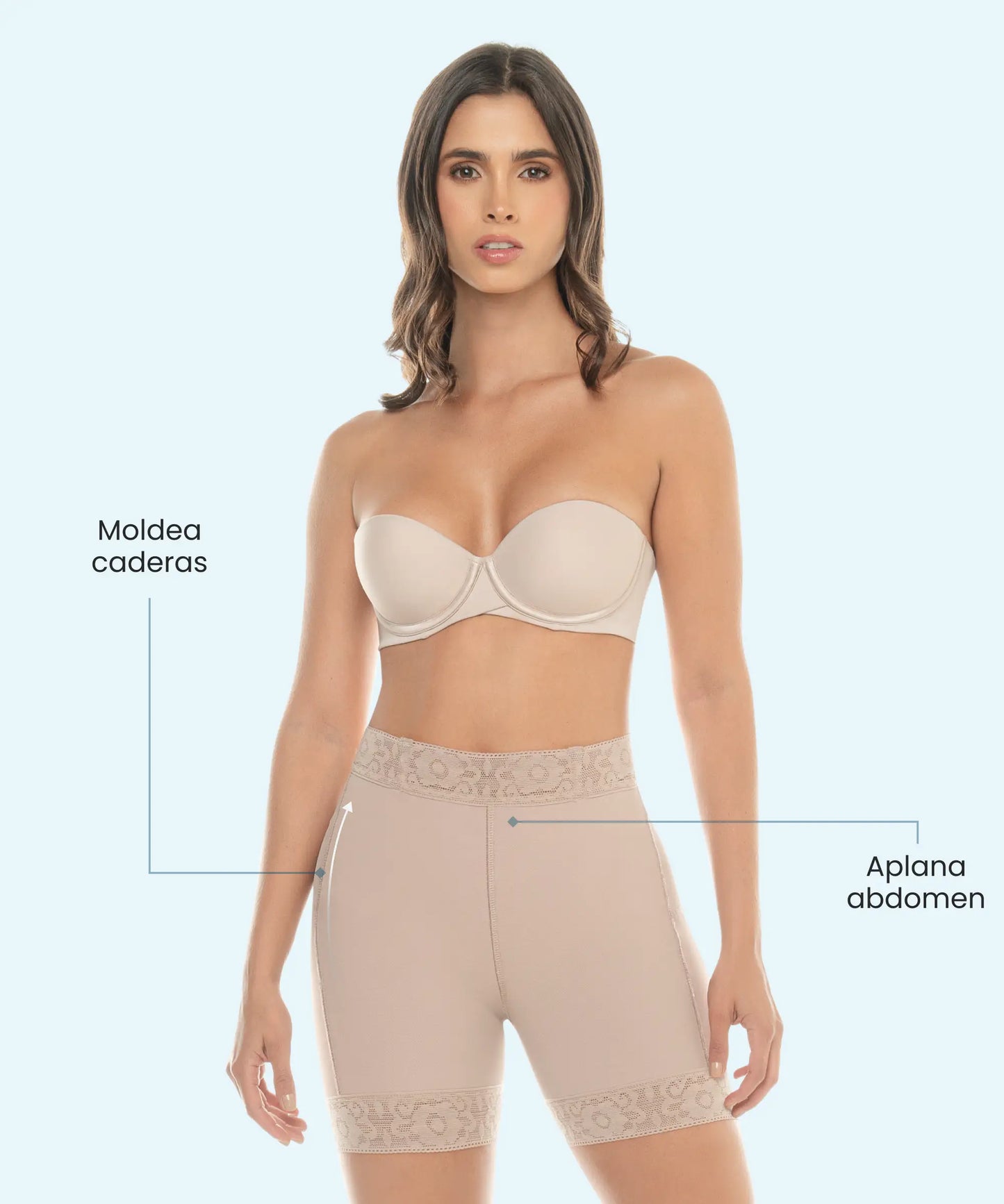 Short Moldeador de Talle Alto con Encaje - Estilo 257