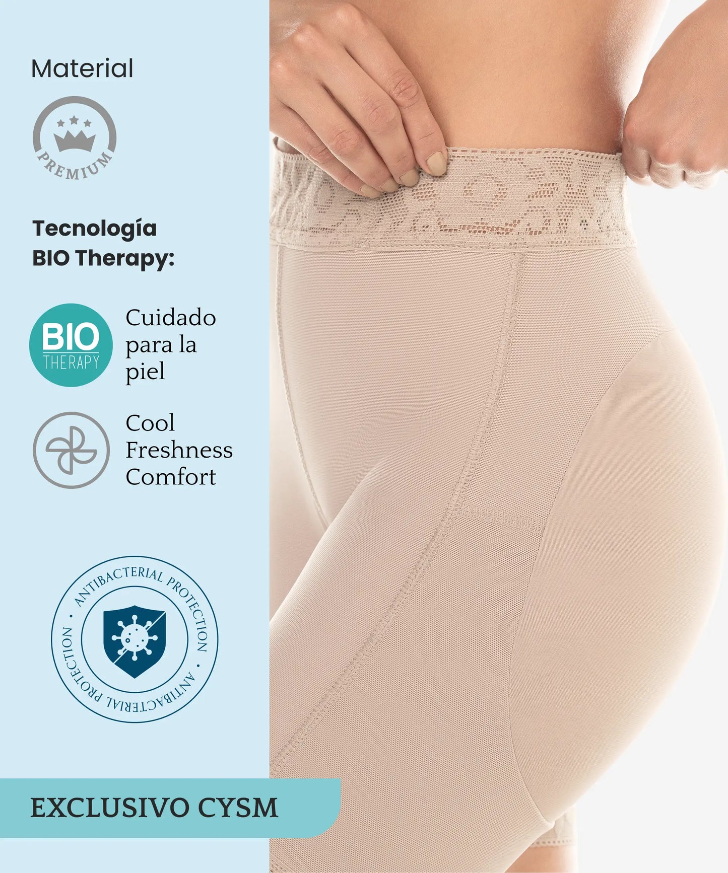 Short Moldeador de Talle Alto con Encaje - Estilo 257