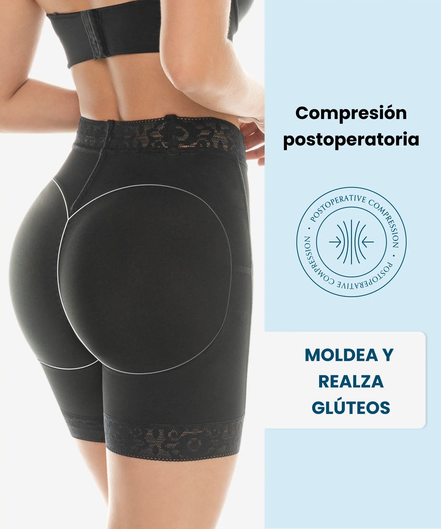 Short Moldeador de Talle Alto con Encaje - Estilo 257