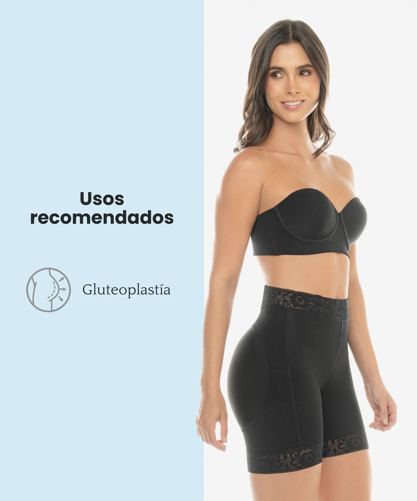 Short Moldeador de Talle Alto con Encaje - Estilo 257