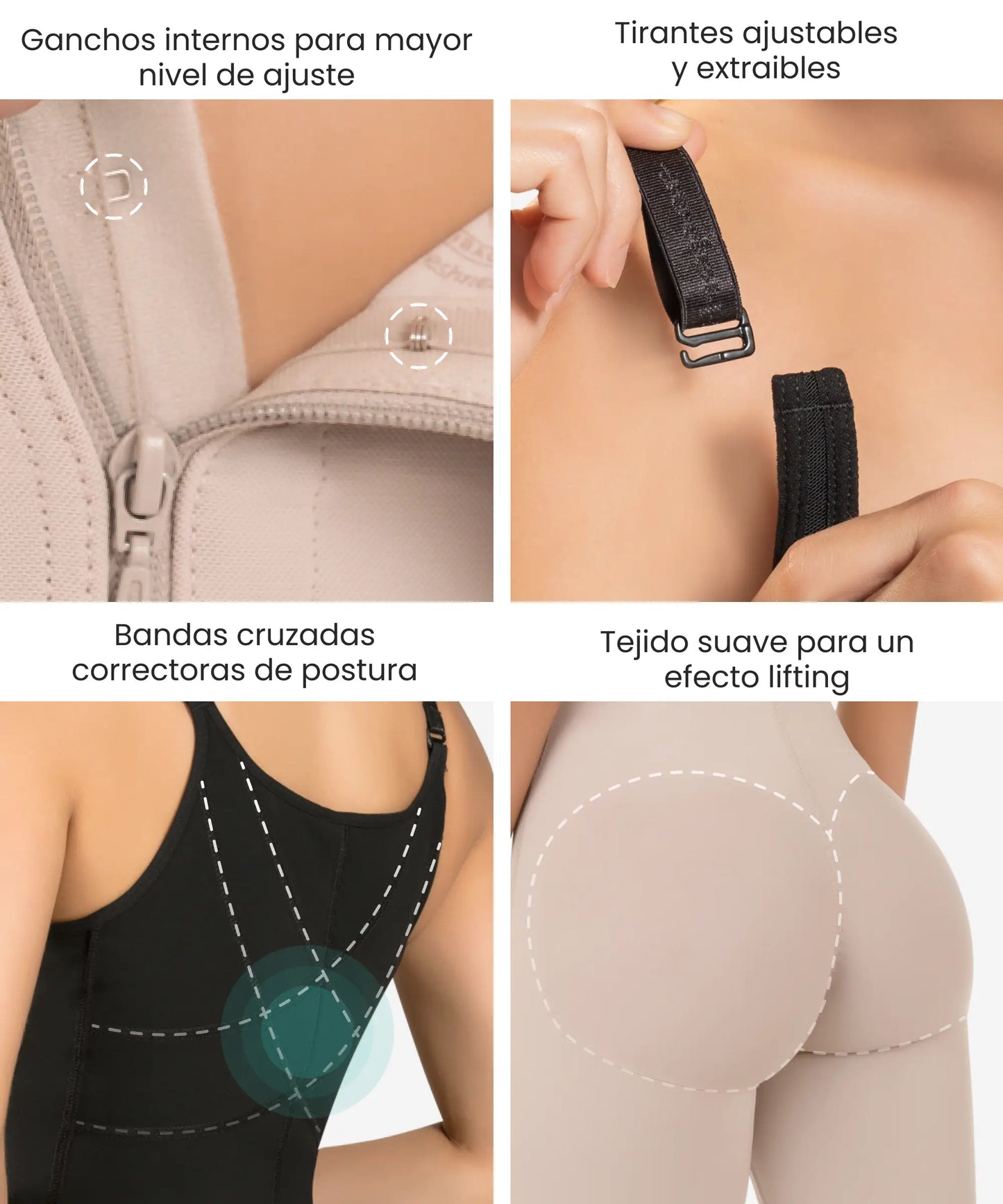 Faja Postoperatoria Tipo Enterizo con Zipper Lateral - Estilo 437