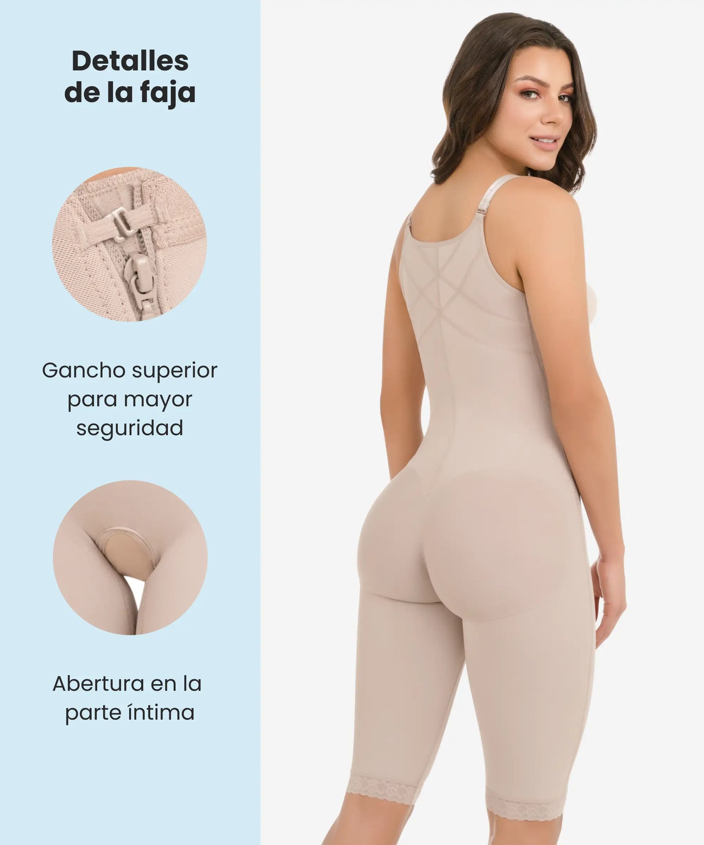 Faja Postoperatoria Tipo Enterizo con Zipper Lateral - Estilo 437