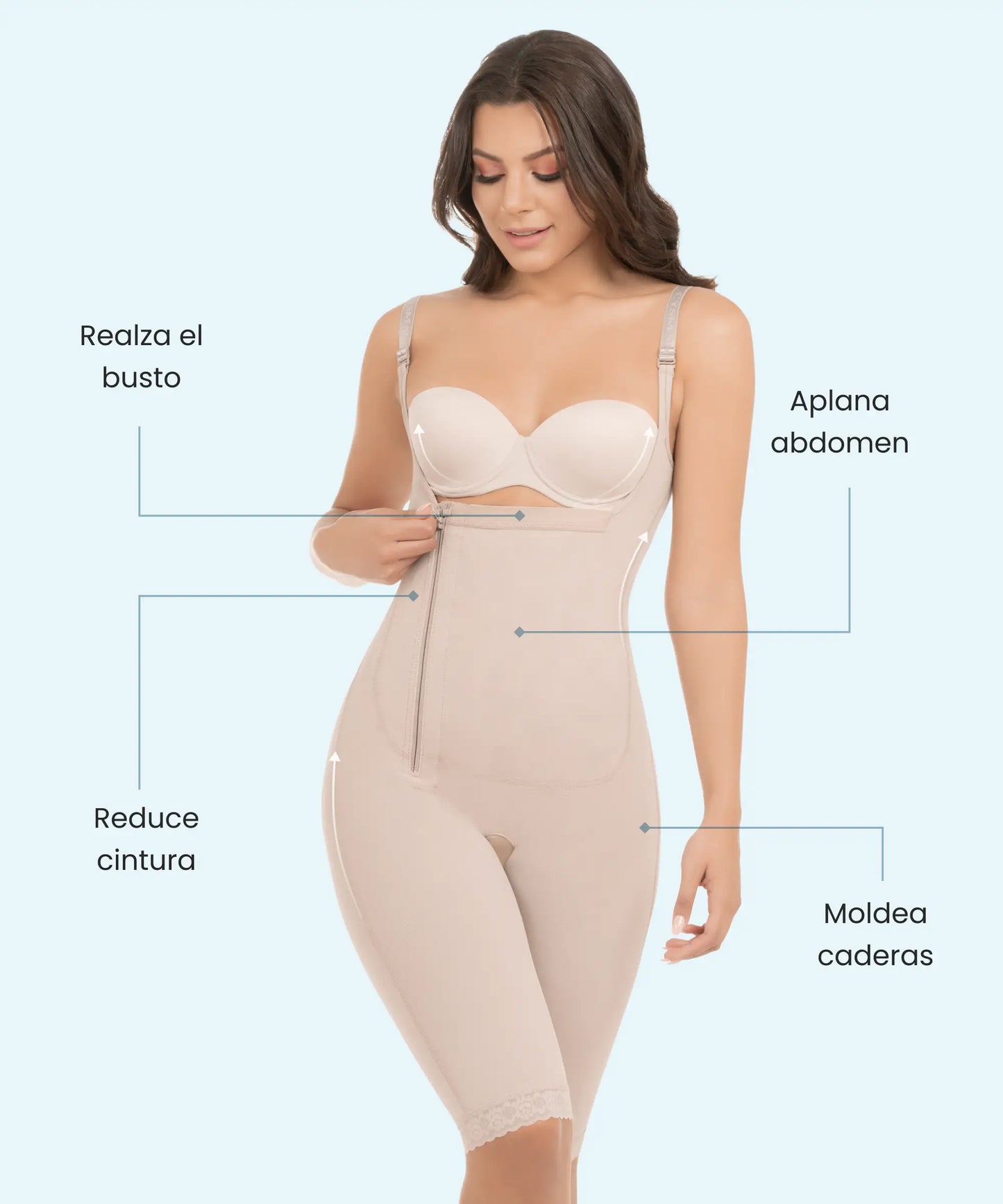 Faja Postoperatoria Tipo Enterizo con Zipper Lateral - Estilo 437