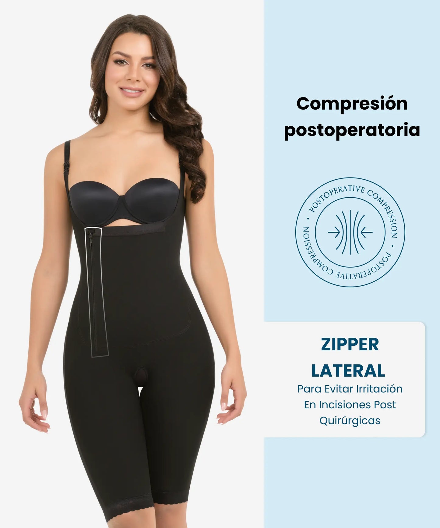 Faja Postoperatoria Tipo Enterizo con Zipper Lateral - Estilo 437
