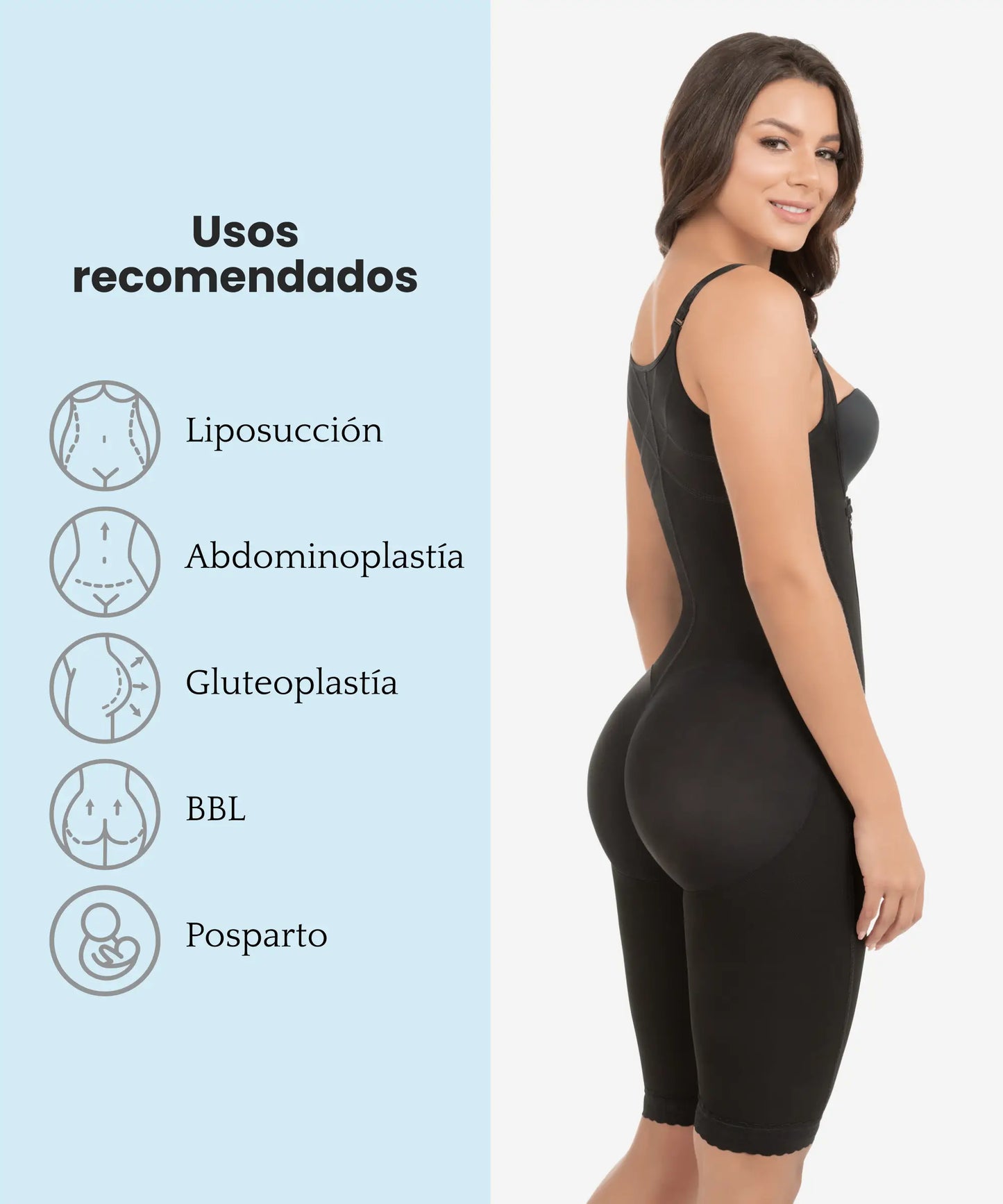 Faja Postoperatoria Tipo Enterizo con Zipper Lateral - Estilo 437