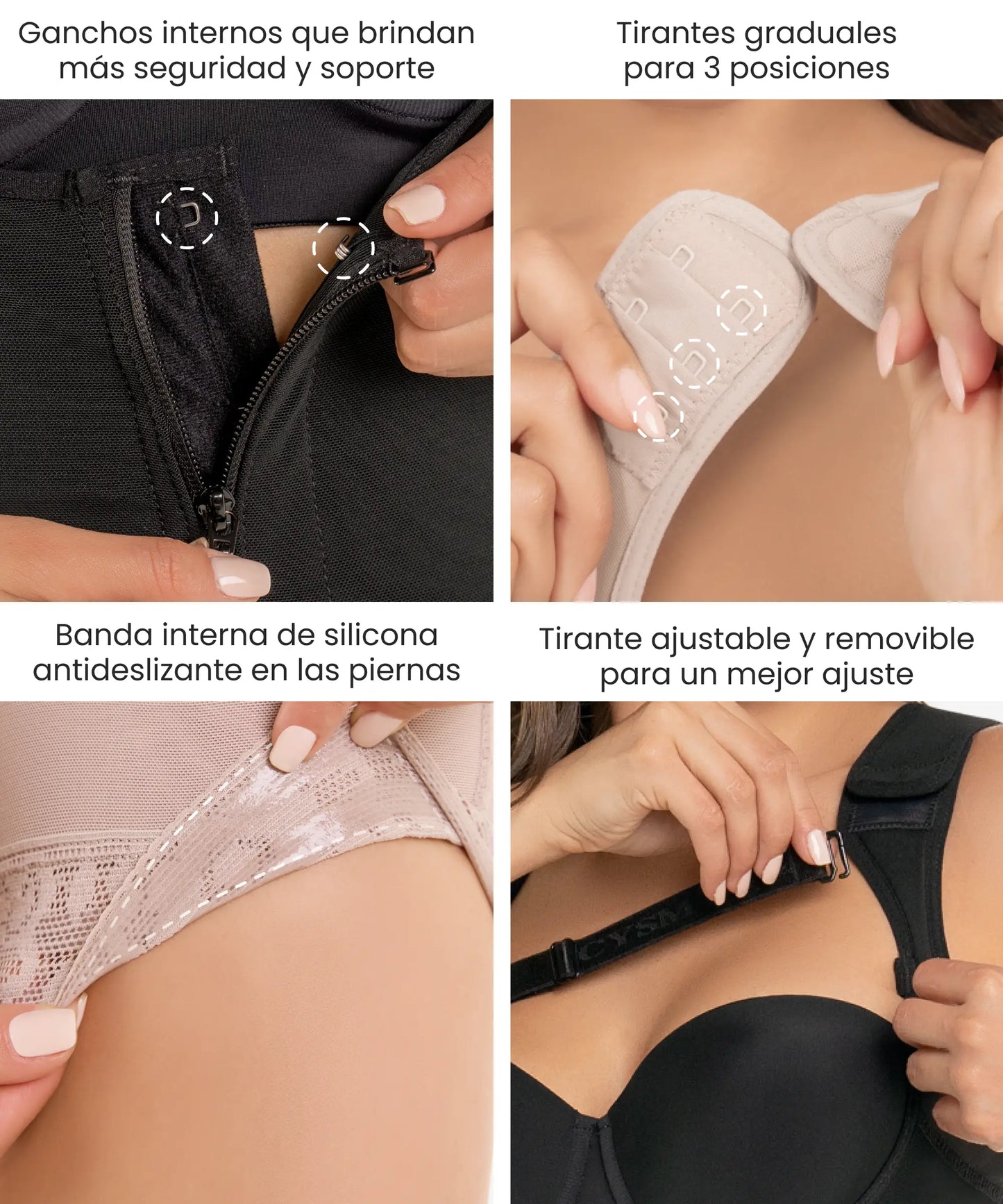 Faja Curvy Postoperatoria Tipo Enterizo con Zipper Frontal y Perineal - Estilo 462
