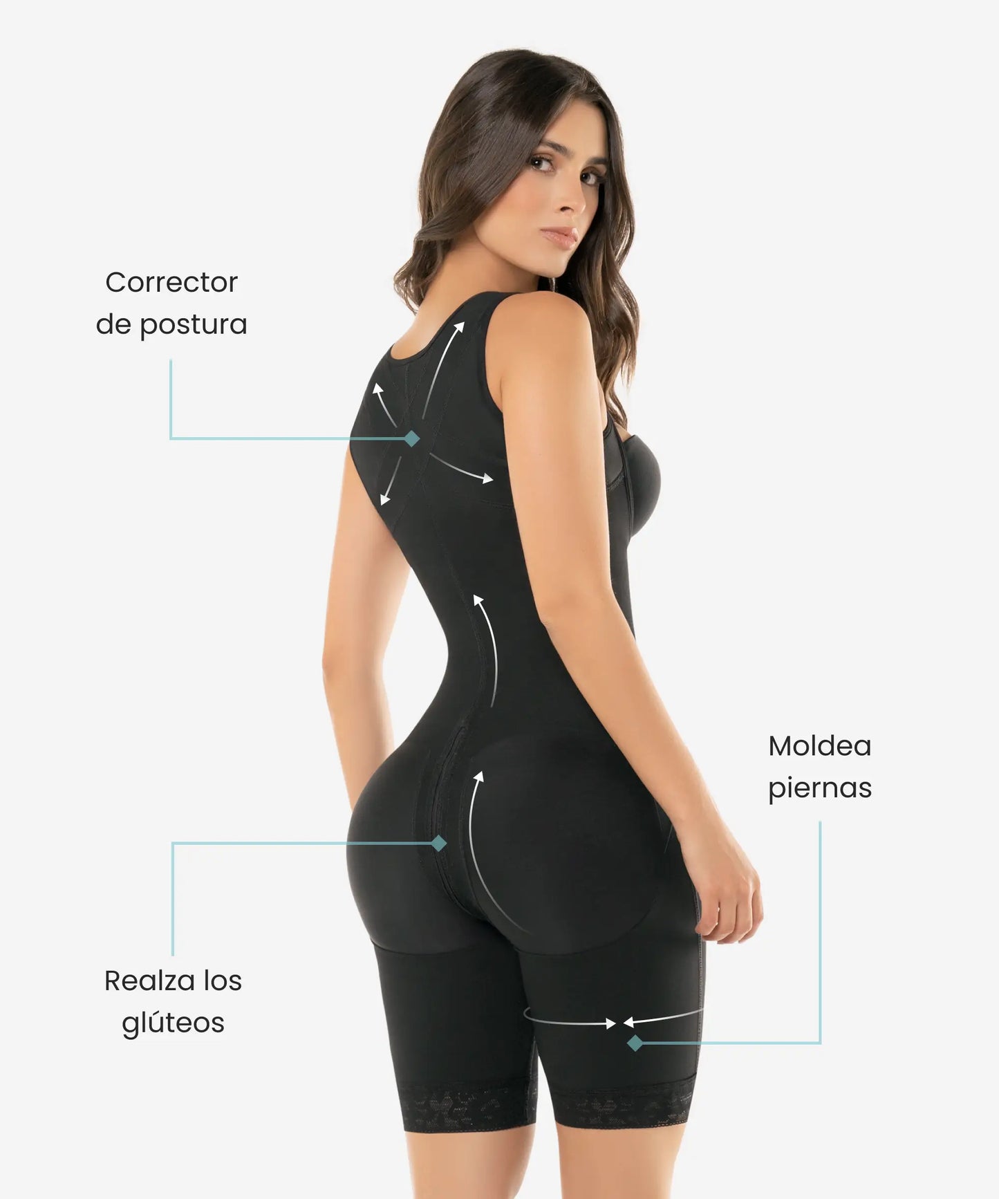 Faja Curvy Postoperatoria Tipo Enterizo con Zipper Frontal y Perineal - Estilo 462