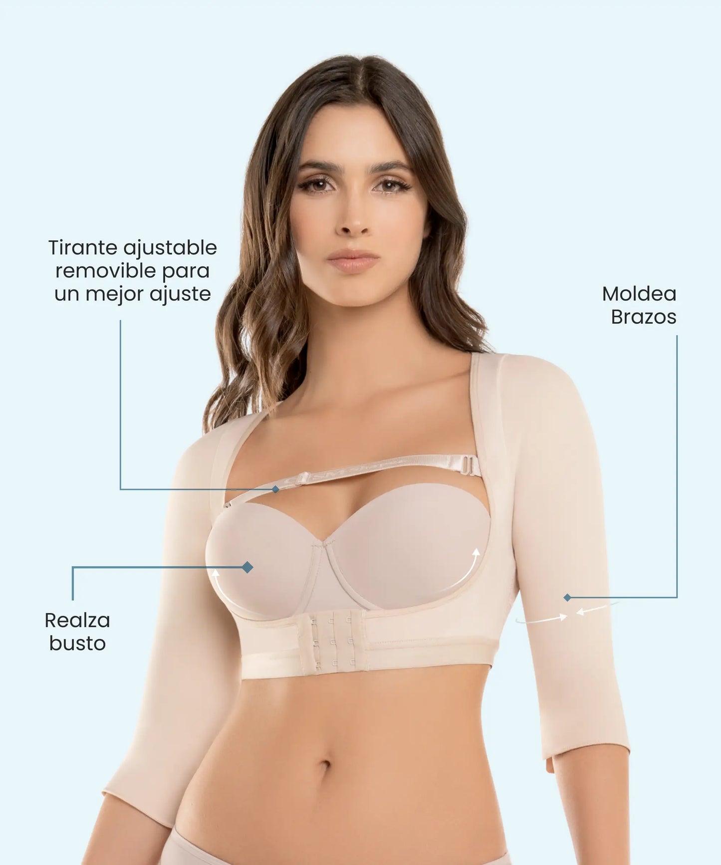 Top con Mangas Postoperatorio y Corrector de Postura - Estilo 470