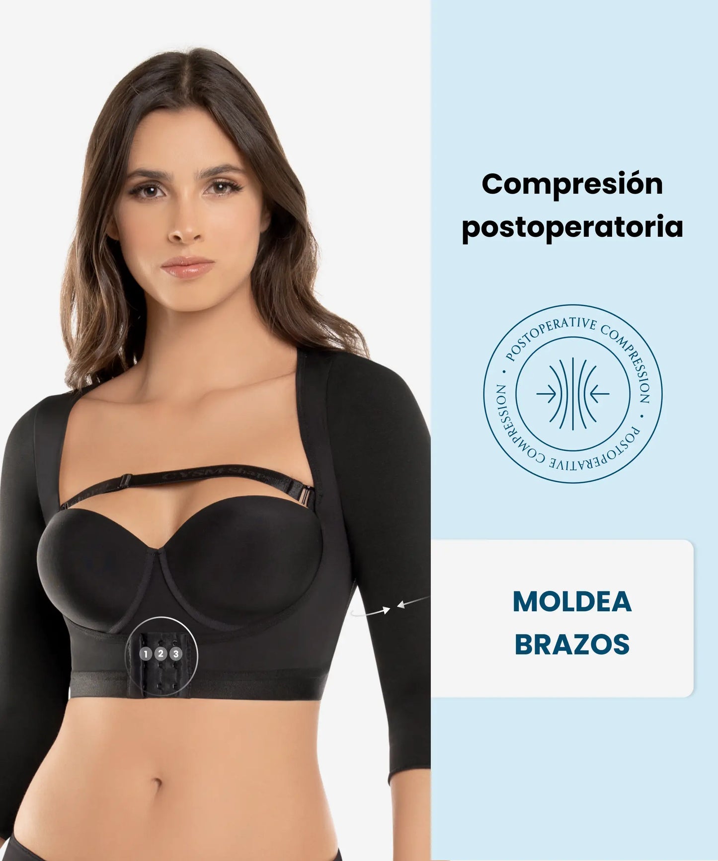 Top con Mangas Postoperatorio y Corrector de Postura - Estilo 470