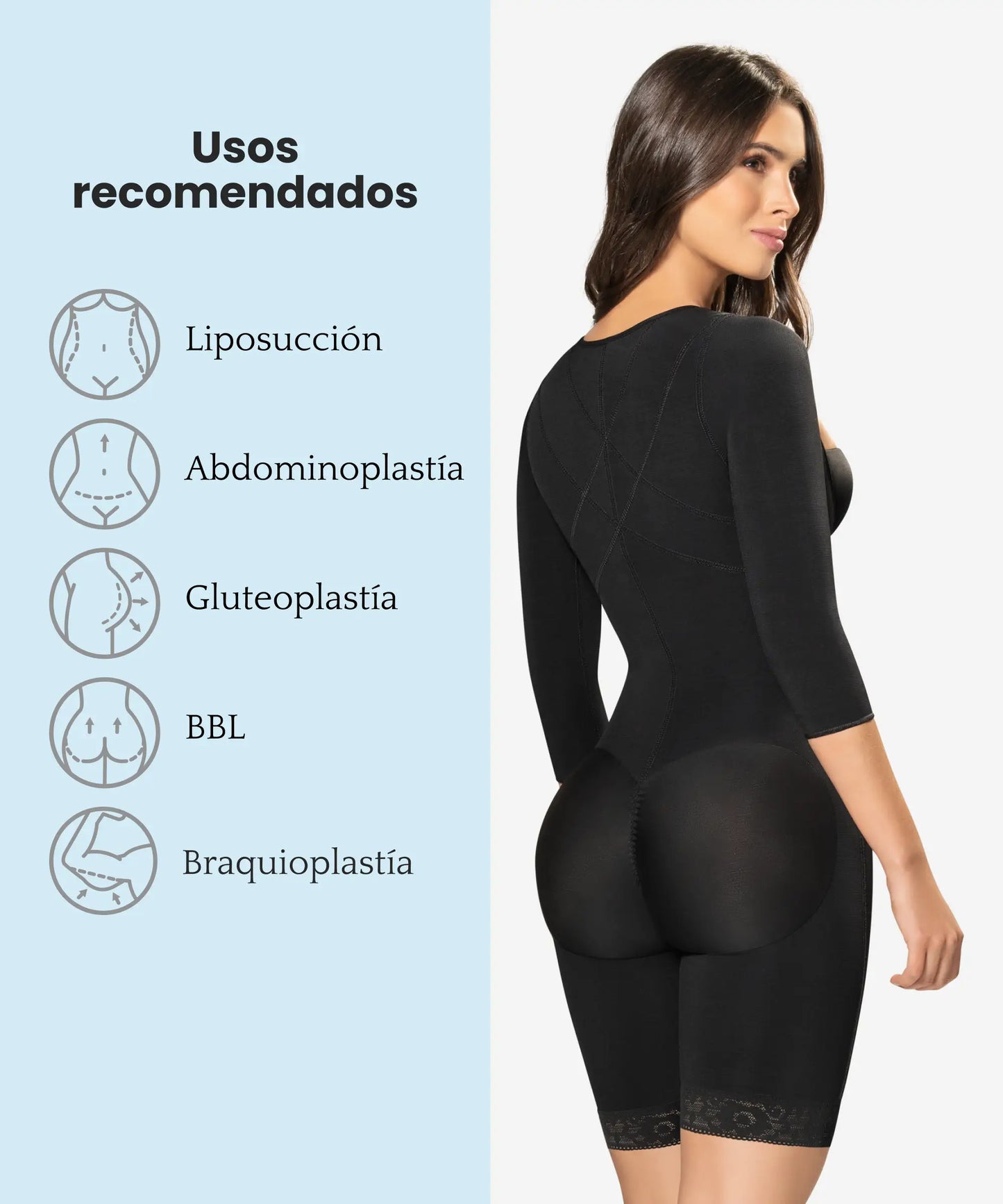 Faja Postoperatoria Tipo Enterizo de Ajuste Gradual con Mangas - Estilo 294