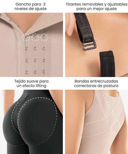 Faja Curvy Postoperatoria Tipo Enterizo con Zipper Perineal - Estilo 463