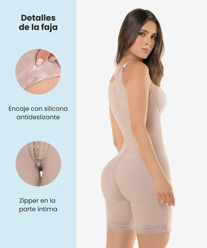 Faja Curvy Postoperatoria Tipo Enterizo con Zipper Perineal - Estilo 463