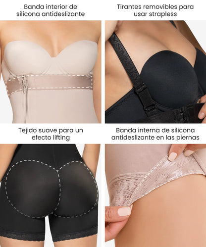 Faja Strapless Postoperatoria Tipo Short con Zipper Lateral - Estilo 491